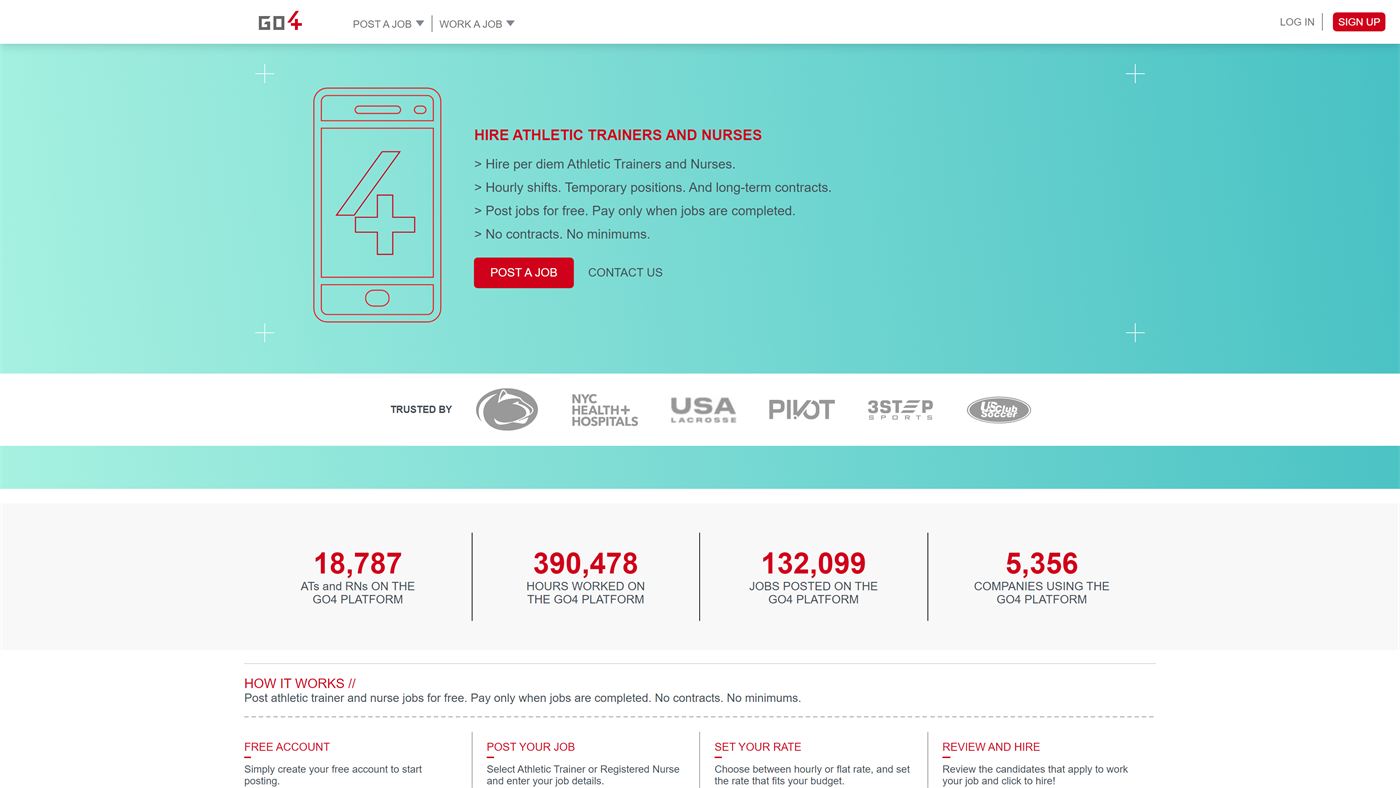 Go4 healthcare staffing website screenshot