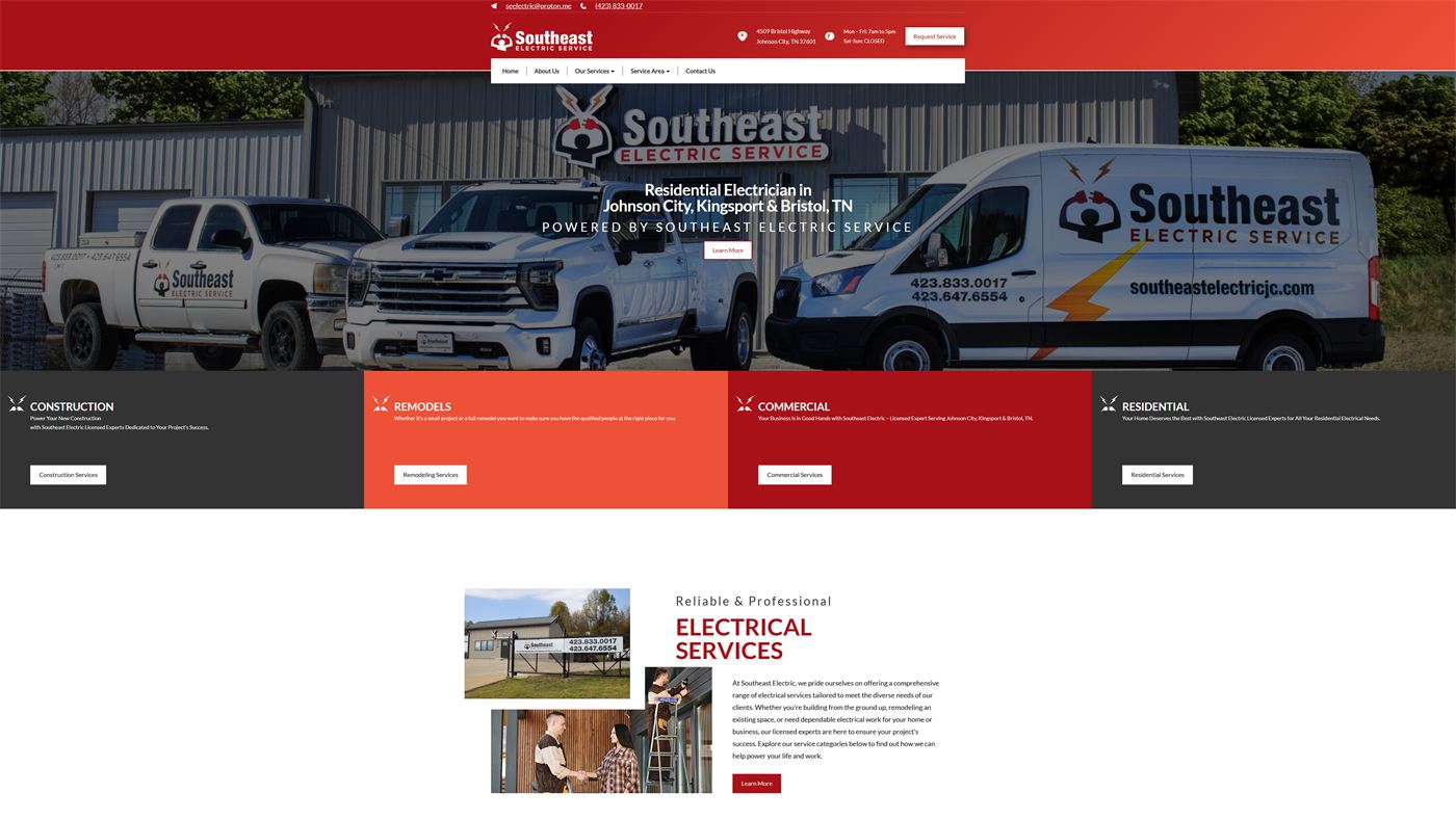 Southeast Electric Service website screenshot