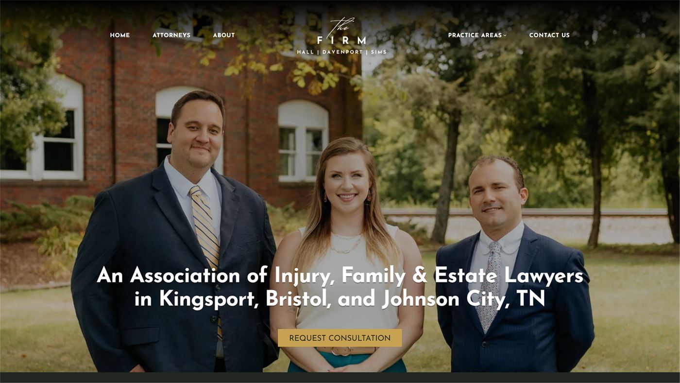 The Firm law association website screenshot